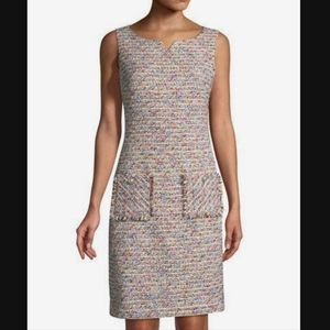 Multicolor Tweed Sleeveless Dress